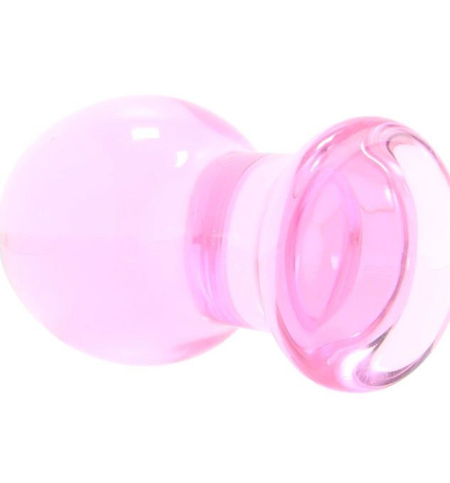 Crystal Premium Glass Small Butt Plug - Pink