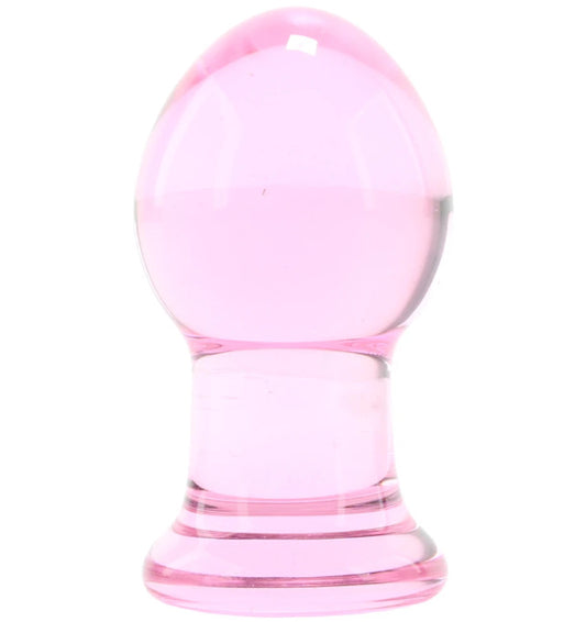 Crystal Premium Glass Small Butt Plug - Pink